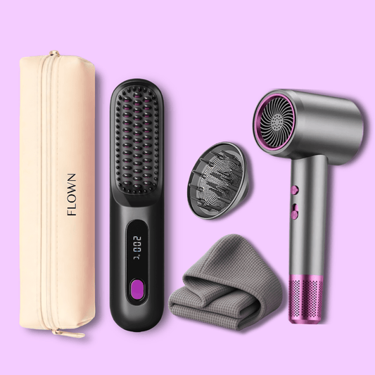GoBrush PRO + Leather Pouch + Jetspeed Hair Dryer + Diffuser + Microfiber Towel