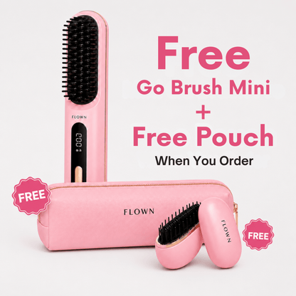 [NEW] FLOWN Portable Straightener Brush - GoBrush MAX + FREE Leather Pouch