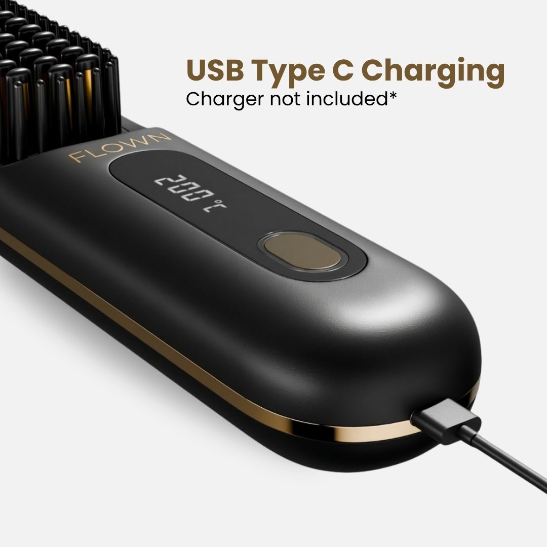 [NEW] FLOWN Portable Straightener Brush - GoBrush MAX + FREE Leather Pouch