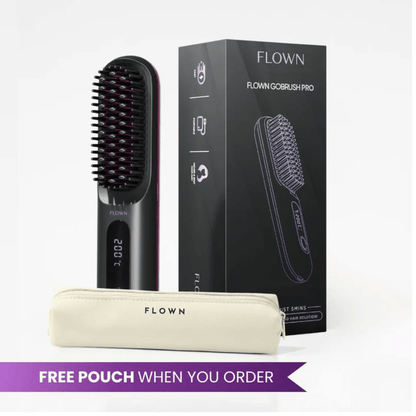 [NEW] FLOWN Portable Straightener Brush - GoBrush PRO + Free Leather Pouch