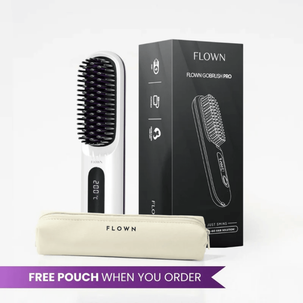 [NEW] FLOWN Portable Straightener Brush - GoBrush PRO